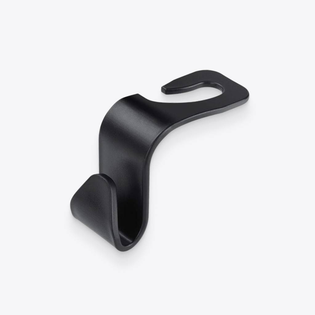 Black Plastic Car Headrest Bag Hooks Driving Comfort Interior Accessories