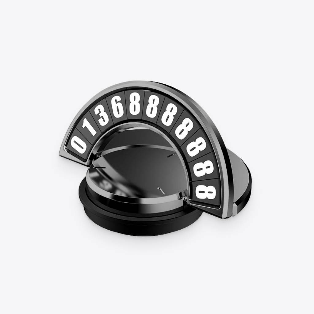 Black Titanium Phone Number Placard Interior Accessories